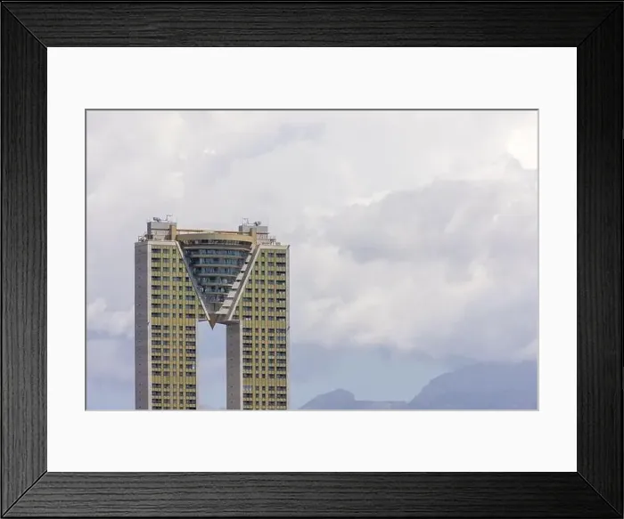 Framed Print : Aerial photo of the beautiful town of Benidorm in Spain showing the high rise buildings
