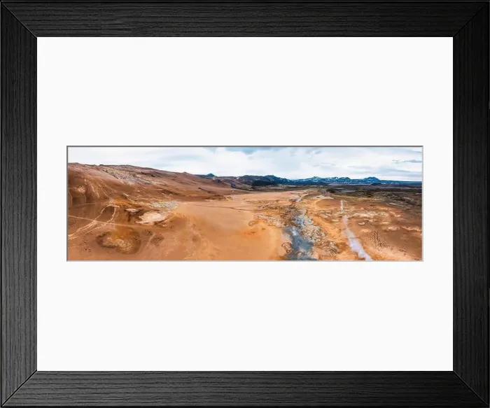 Framed Print : Aerial view of Hverir Geothermal Area in Iceland Framed Print : Aerial view of Hverir Geothermal Area in Iceland