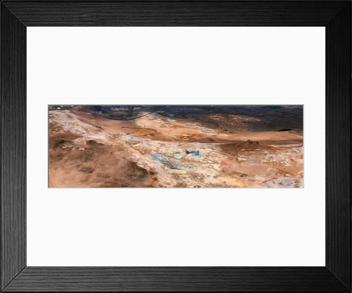 Framed Print : Aerial view of Hverir Geothermal Area in Iceland Framed Print : Aerial view of Hverir Geothermal Area in Iceland
