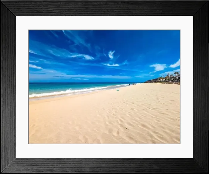 Framed Print : Aerial drone view of Costa Calma beach during the sunset, Fuerteventura, Canary Islands, Spain Framed Print : Aerial drone view of Costa Calma beach during the sunset, Fuerteventura, Canary Islands, Spain