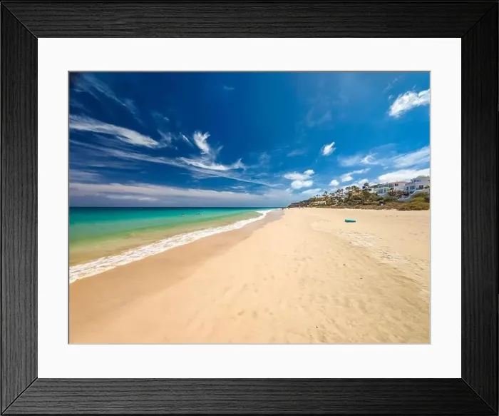 Framed Print : Aerial drone view of Costa Calma beach during the sunset, Fuerteventura, Canary Islands, Spain Framed Print : Aerial drone view of Costa Calma beach during the sunset, Fuerteventura, Canary Islands, Spain
