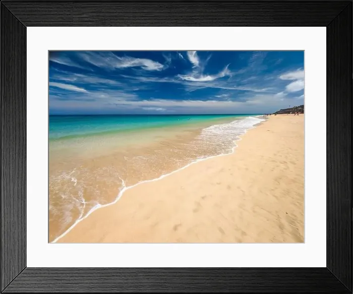 Framed Print : Aerial drone view of Costa Calma beach during the sunset, Fuerteventura, Canary Islands, Spain Framed Print : Aerial drone view of Costa Calma beach during the sunset, Fuerteventura, Canary Islands, Spain