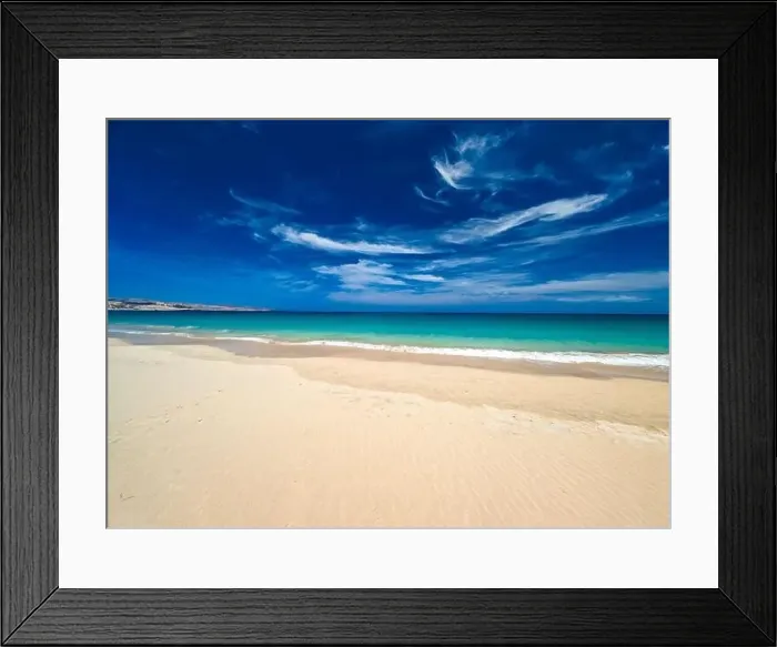 Framed Print : Aerial drone view of Costa Calma beach during the sunset, Fuerteventura, Canary Islands, Spain Framed Print : Aerial drone view of Costa Calma beach during the sunset, Fuerteventura, Canary Islands, Spain