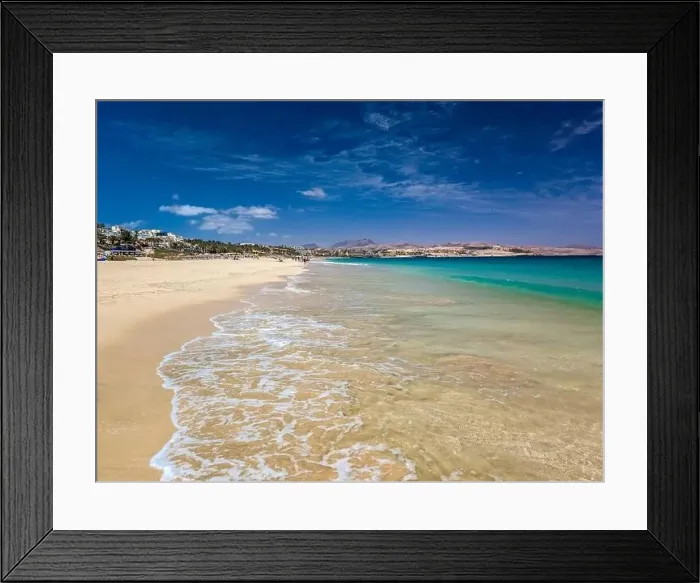 Framed Print : Aerial drone view of Costa Calma beach during the sunset, Fuerteventura, Canary Islands, Spain Framed Print : Aerial drone view of Costa Calma beach during the sunset, Fuerteventura, Canary Islands, Spain