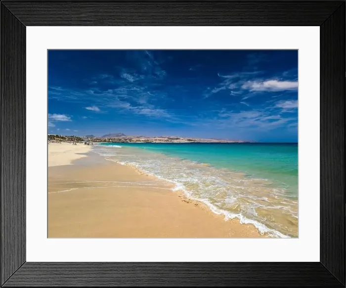 Framed Print : Aerial drone view of Costa Calma beach during the sunset, Fuerteventura, Canary Islands, Spain Framed Print : Aerial drone view of Costa Calma beach during the sunset, Fuerteventura, Canary Islands, Spain