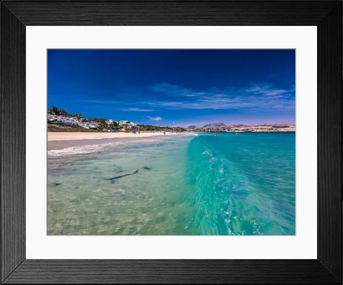 Framed Print : Aerial drone view of Costa Calma beach during the sunset, Fuerteventura, Canary Islands, Spain Framed Print : Aerial drone view of Costa Calma beach during the sunset, Fuerteventura, Canary Islands, Spain