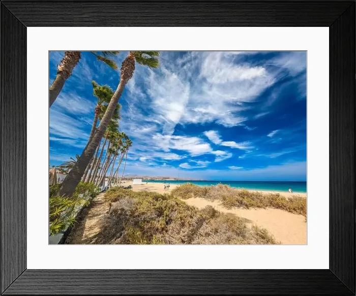 Framed Print : Aerial drone view of Costa Calma beach during the sunset, Fuerteventura, Canary Islands, Spain Framed Print : Aerial drone view of Costa Calma beach during the sunset, Fuerteventura, Canary Islands, Spain