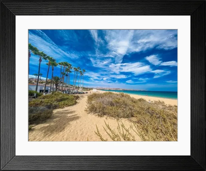 Framed Print : Aerial drone view of Costa Calma beach during the sunset, Fuerteventura, Canary Islands, Spain Framed Print : Aerial drone view of Costa Calma beach during the sunset, Fuerteventura, Canary Islands, Spain