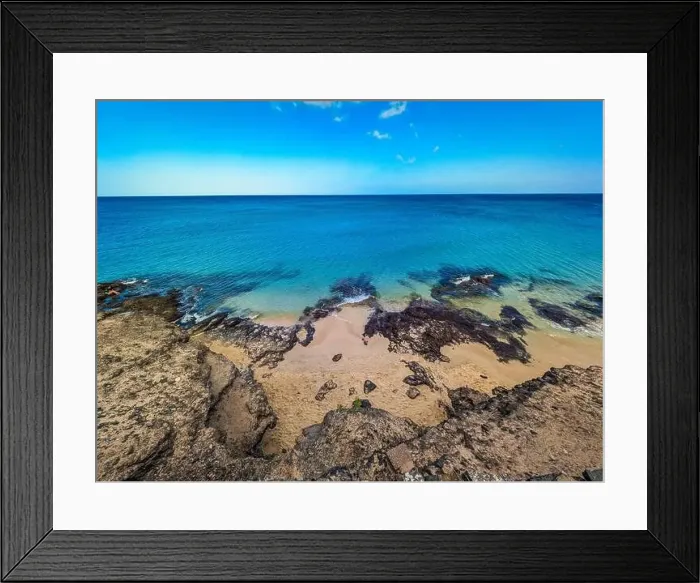 Framed Print : Aerial drone view of Costa Calma beach during the sunset, Fuerteventura, Canary Islands, Spain Framed Print : Aerial drone view of Costa Calma beach during the sunset, Fuerteventura, Canary Islands, Spain