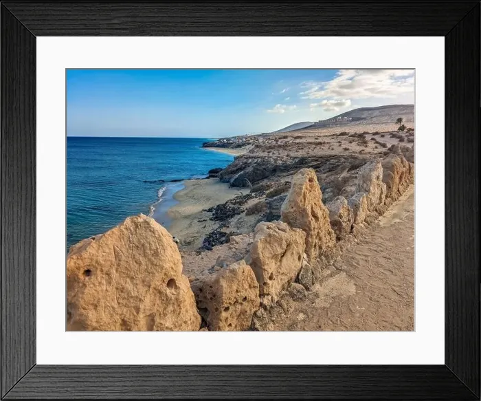 Framed Print : Aerial drone view of Costa Calma beach during the sunset, Fuerteventura, Canary Islands, Spain Framed Print : Aerial drone view of Costa Calma beach during the sunset, Fuerteventura, Canary Islands, Spain