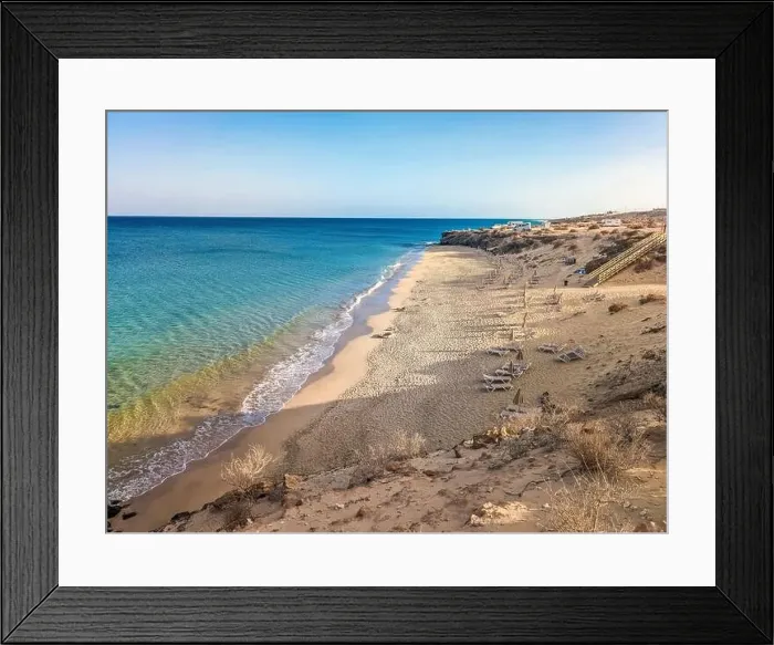 Framed Print : Aerial drone view of Costa Calma beach during the sunset, Fuerteventura, Canary Islands, Spain Framed Print : Aerial drone view of Costa Calma beach during the sunset, Fuerteventura, Canary Islands, Spain
