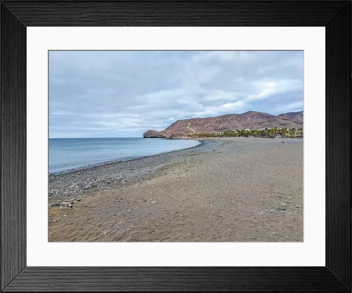 Framed Print : Aerial drone view of Las Playitas fishing town and the beach, Fuerteventura, Canary Islands, Spain Framed Print : Aerial drone view of Las Playitas fishing town and the beach, Fuerteventura, Canary Islands, Spain