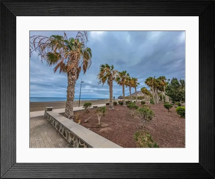 Framed Print : Aerial drone view of Las Playitas fishing town and the beach, Fuerteventura, Canary Islands, Spain Framed Print : Aerial drone view of Las Playitas fishing town and the beach, Fuerteventura, Canary Islands, Spain