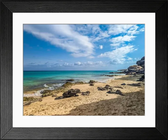 Framed Print : Aerial drone view of Costa Calma beach during the sunset, Fuerteventura, Canary Islands, Spain Framed Print : Aerial drone view of Costa Calma beach during the sunset, Fuerteventura, Canary Islands, Spain