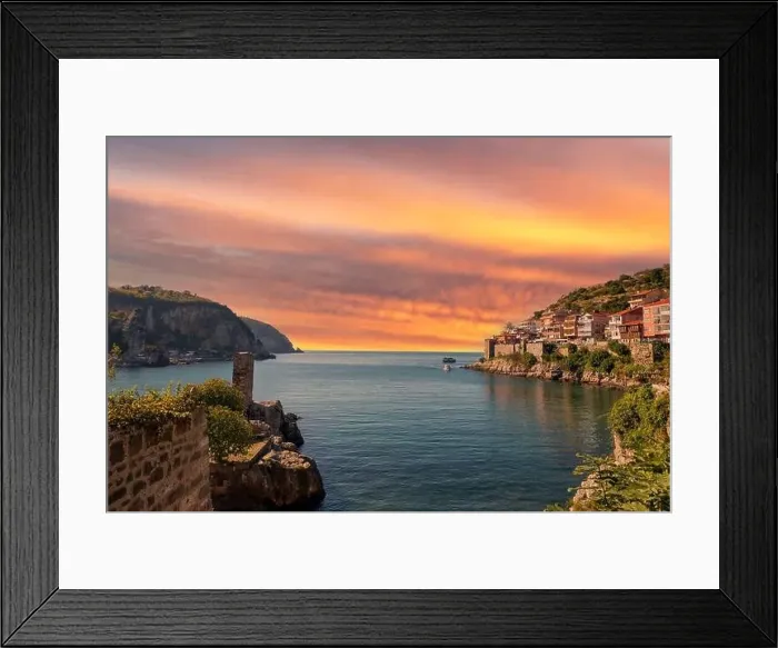 Framed Print : Beautiful cityscape on the mountains over Black-sea, Amasra. Amasra traditional Turkish architecture Framed Print : Beautiful cityscape on the mountains over Black-sea, Amasra. Amasra traditional Turkish architecture