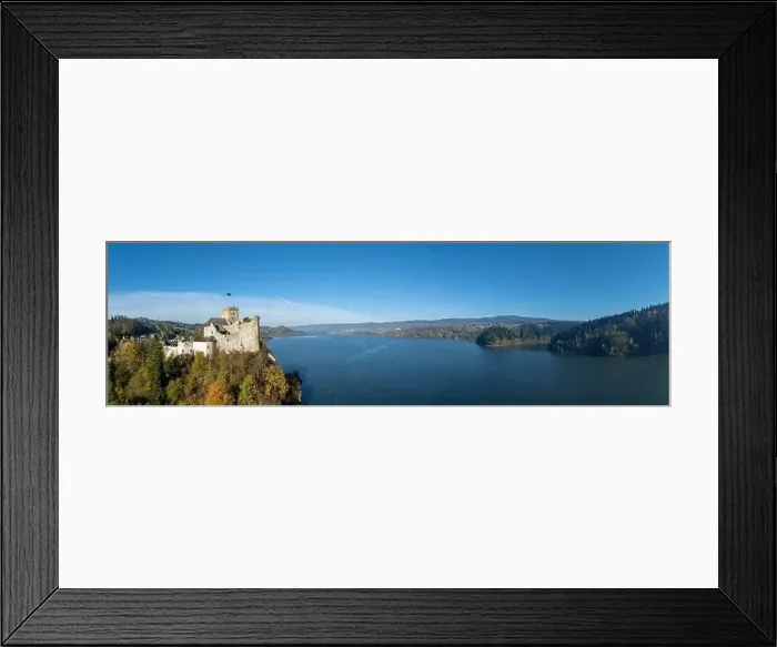 Framed Print : Poland. Wide aerial drone panorama of artificial Czorsztyn lake Framed Print : Poland. Wide aerial drone panorama of artificial Czorsztyn lake