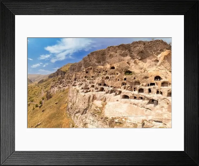 Framed Print : Aerial top view of Vardzia city on sunny summer day Framed Print : Aerial top view of Vardzia city on sunny summer day