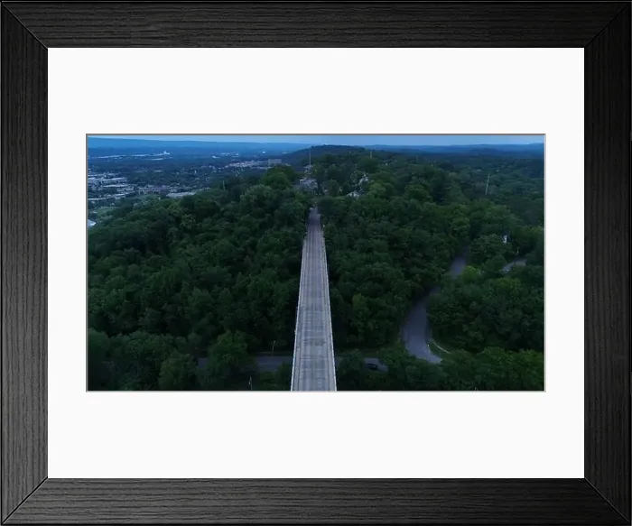 Framed Print : Heavy traffic flows along I-95 as night falls