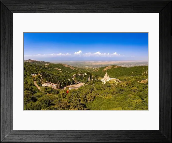 Framed Print : Aerial top view of the Bodbe Monastery architectural complex of St Framed Print : Aerial top view of the Bodbe Monastery architectural complex of St