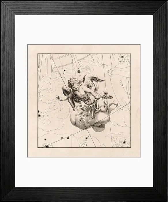 Framed Print : Celestial Map Illustration with vintage inspiration Framed Print : Celestial Map Illustration with vintage inspiration