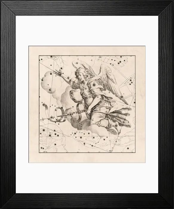 Framed Print : Celestial Map Illustration with vintage inspiration Framed Print : Celestial Map Illustration with vintage inspiration