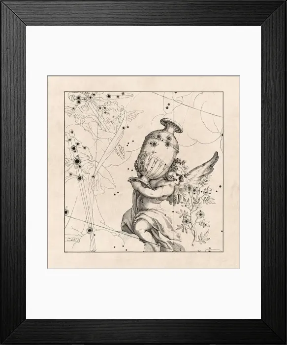Framed Print : Celestial Map Illustration with vintage inspiration Framed Print : Celestial Map Illustration with vintage inspiration