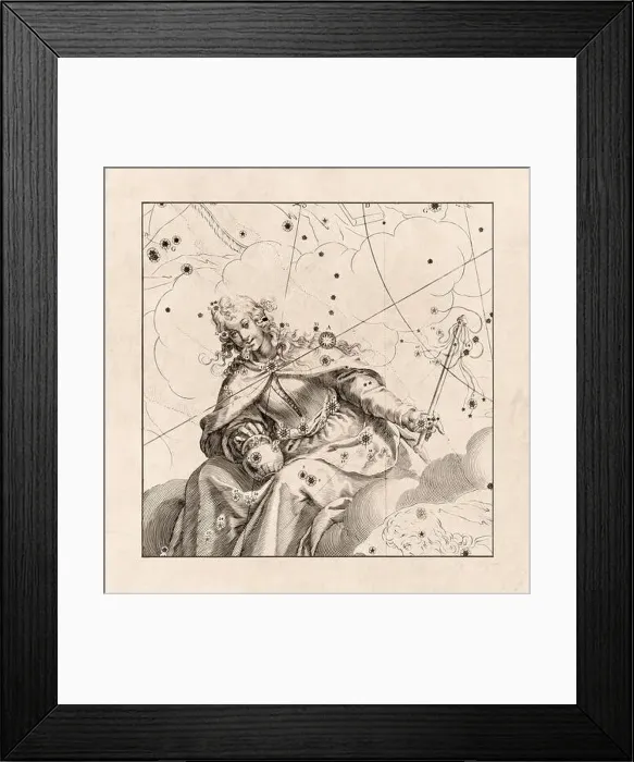 Framed Print : Celestial Map Illustration with vintage inspiration Framed Print : Celestial Map Illustration with vintage inspiration