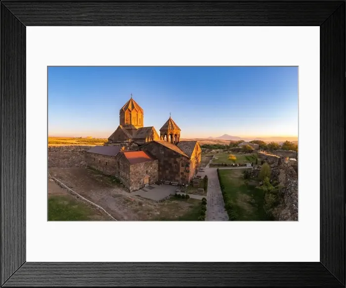 Framed Print : Aerial view of Hovhannavank monastery and Ohanavan village Framed Print : Aerial view of Hovhannavank monastery and Ohanavan village
