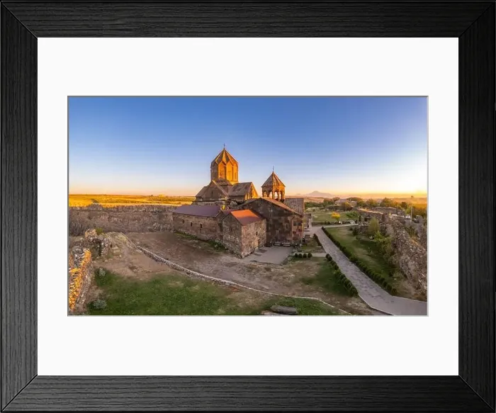Framed Print : Aerial view of Hovhannavank monastery and Ohanavan village Framed Print : Aerial view of Hovhannavank monastery and Ohanavan village