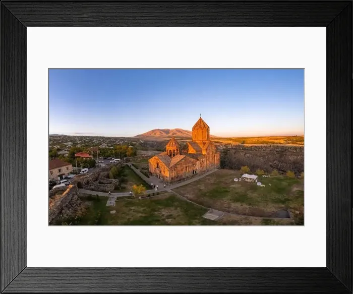 Framed Print : Aerial view of Hovhannavank monastery and Ohanavan village Framed Print : Aerial view of Hovhannavank monastery and Ohanavan village