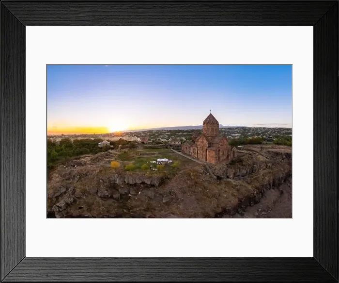 Framed Print : Aerial view of Hovhannavank monastery and Ohanavan village Framed Print : Aerial view of Hovhannavank monastery and Ohanavan village