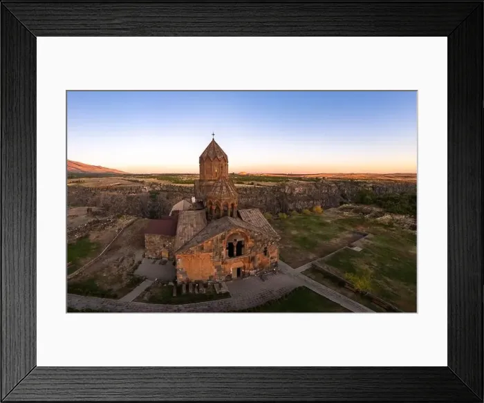 Framed Print : Aerial view of Hovhannavank monastery and Ohanavan village