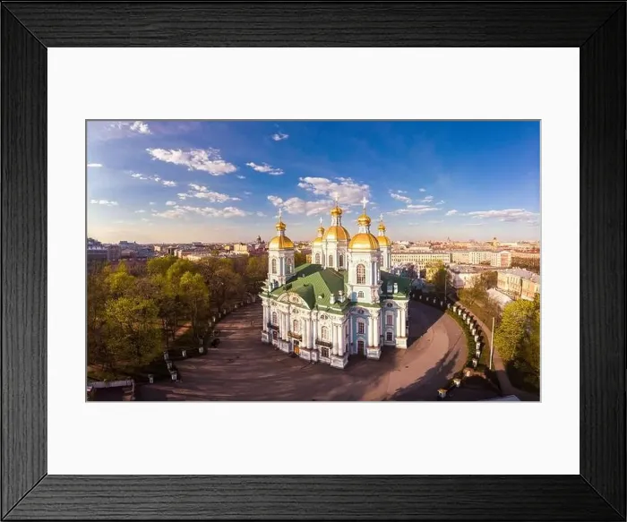 Framed Print : Aerial top view to St. Nicholas Naval Sea Cathedral in sunny day Framed Print : Aerial top view to St. Nicholas Naval Sea Cathedral in sunny day