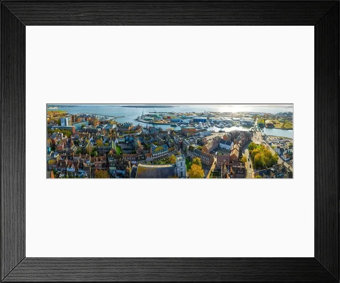 Framed Print : Aerial view of Poole, a coastal town in Dorset Framed Print : Aerial view of Poole, a coastal town in Dorset