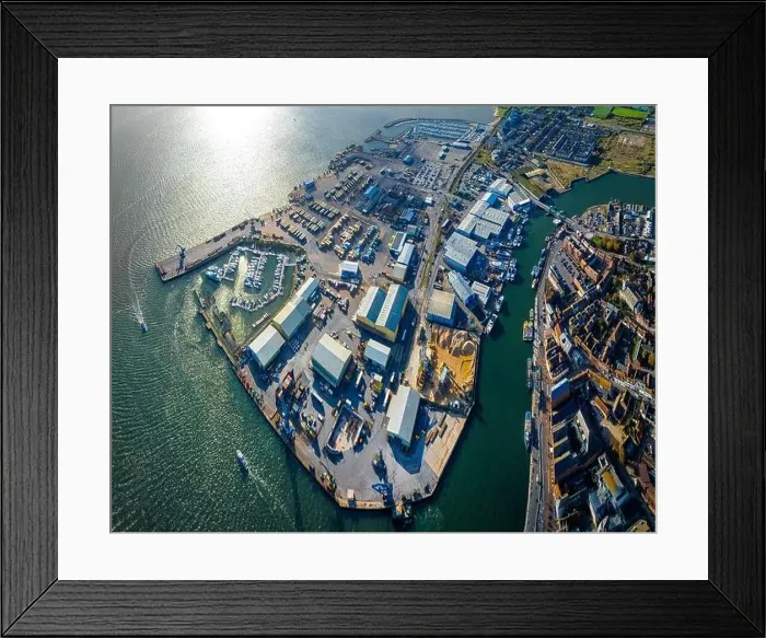 Framed Print : Aerial view of Poole, a coastal town in Dorset Framed Print : Aerial view of Poole, a coastal town in Dorset