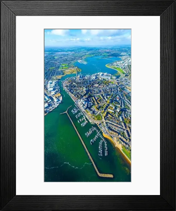 Framed Print : Aerial view of Poole, a coastal town in Dorset Framed Print : Aerial view of Poole, a coastal town in Dorset