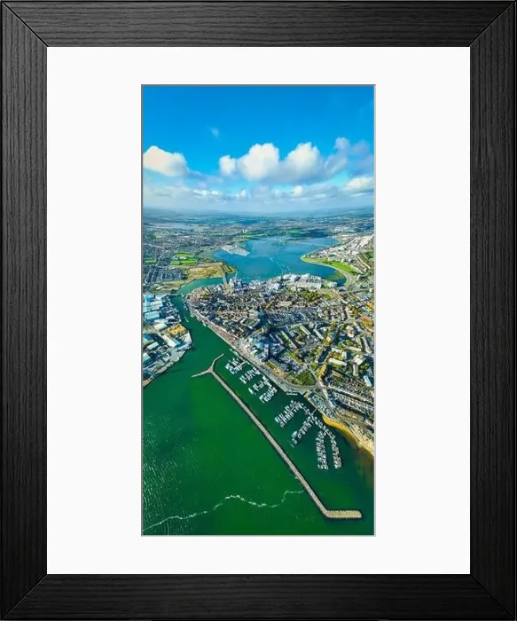 Framed Print : Aerial view of Poole, a coastal town in Dorset Framed Print : Aerial view of Poole, a coastal town in Dorset