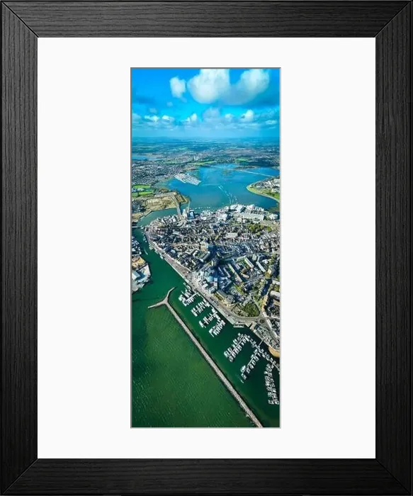 Framed Print : Aerial view of Poole, a coastal town in Dorset Framed Print : Aerial view of Poole, a coastal town in Dorset
