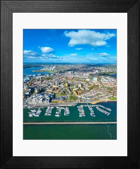 Framed Print : Aerial view of Poole, a coastal town in Dorset Framed Print : Aerial view of Poole, a coastal town in Dorset