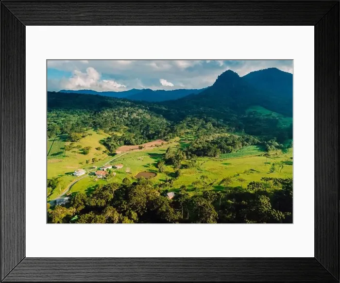 Framed Print : Drone view of a rural area with mountains in Santa Catarina, Brazil Framed Print : Drone view of a rural area with mountains in Santa Catarina, Brazil