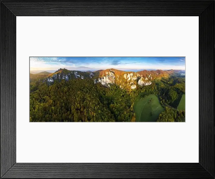 Framed Print : Panorama of forest with nice mountain from drone. Slovakia Landscape