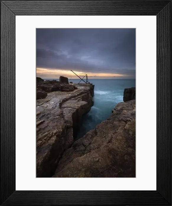 Framed Print : The red crane at Portland Bill Framed Print : The red crane at Portland Bill