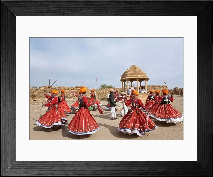 Framed Print : Traditional Rajasthani dance. Khuri village. Rajasthan. India Framed Print : Traditional Rajasthani dance. Khuri village. Rajasthan. India