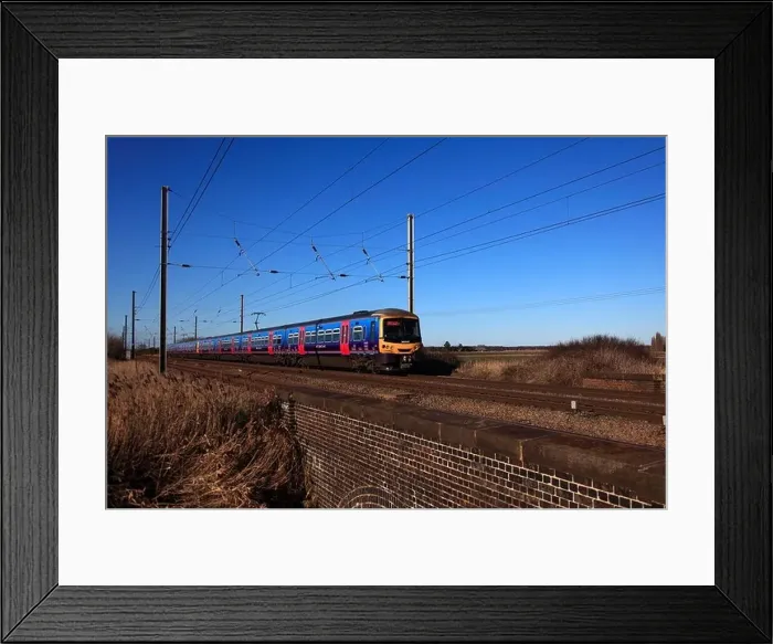 Framed Print : 365517 First Capital Connect High Speed Electric Train Unit East Coast Main Line Railway Cambridgeshire