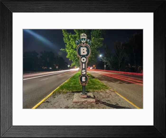 Framed Print : USA, Idaho, Welcome sign in Boise Framed Print : USA, Idaho, Welcome sign in Boise