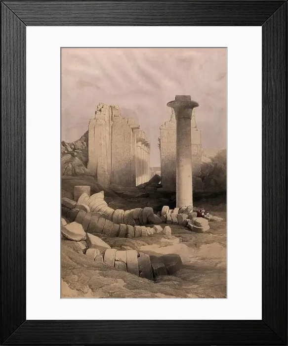 Framed Print : Column of the pharaoh Taharqa, with temple ruins at Karnac Framed Print : Column of the pharaoh Taharqa, with temple ruins at Karnac