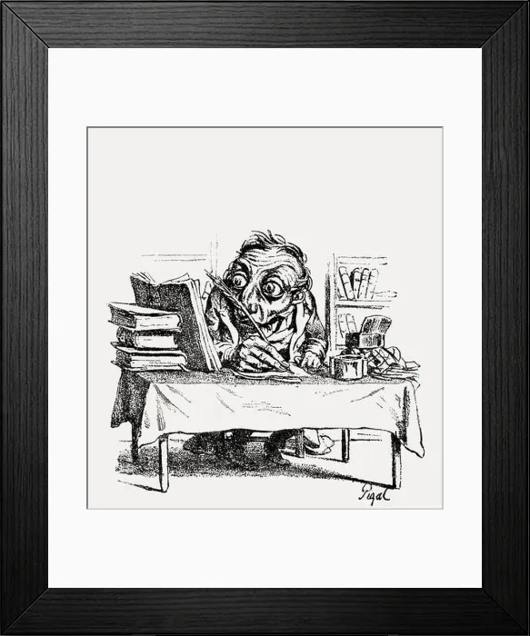 Framed Print : Caricature on Plagiarism by Edmé Jean Pigal, 19th century Framed Print : Caricature on Plagiarism by Edmé Jean Pigal, 19th century