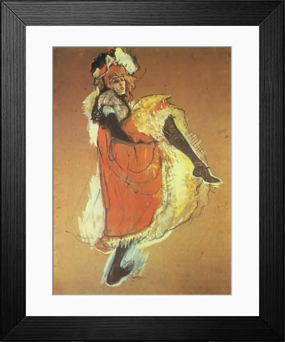 Framed Print : Toulouse-Lautrec - Jane Avril Dancing 1893 Framed Print : Toulouse-Lautrec - Jane Avril Dancing 1893