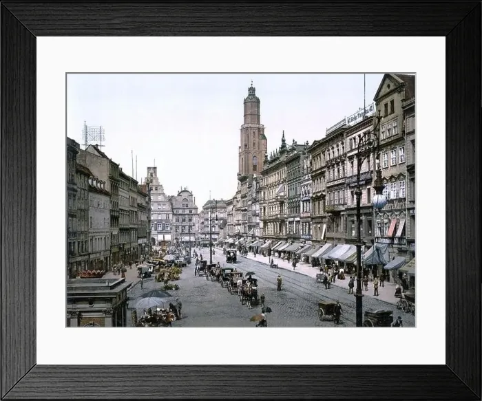Framed Print : Market Square in Breslau, Germany (now Wrocław, Poland) ca. 1890-1900. View from the East Framed Print : Market Square in Breslau, Germany (now Wrocław, Poland) ca. 1890-1900. View from the East