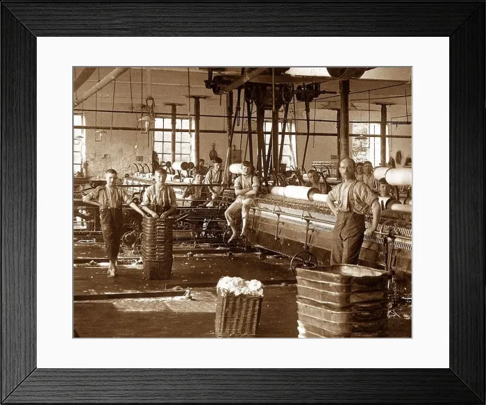 Framed Print : Lancashire Spinning Mill Victorian period Framed Print : Lancashire Spinning Mill Victorian period